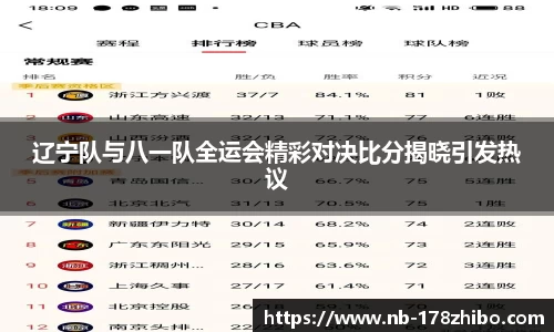 辽宁队与八一队全运会精彩对决比分揭晓引发热议
